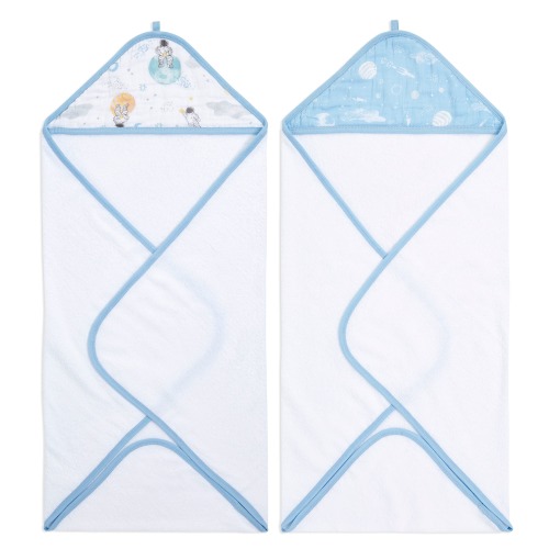 Space Print Muslin Hooded Towel Set | 2pk | aden + anais
