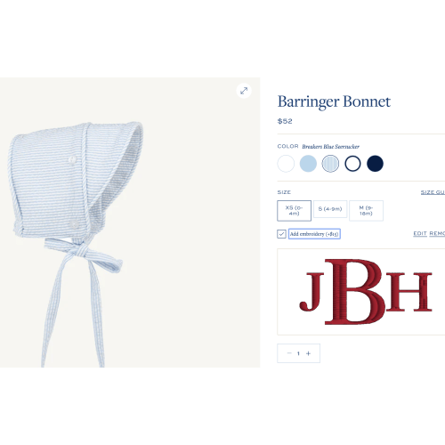Barringer Bonnet - Breakers Blue Seersucker