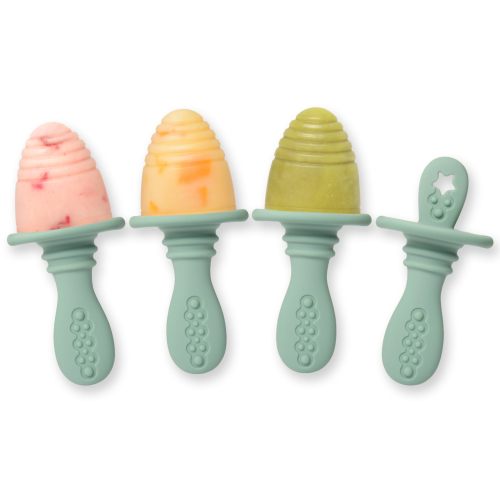 PrimaStella Silicone Baby Popsicle Mold - BPA Free, Dishwasher Safe - Sage Green - 4.5x1x0.43 inches - Model SRS6P