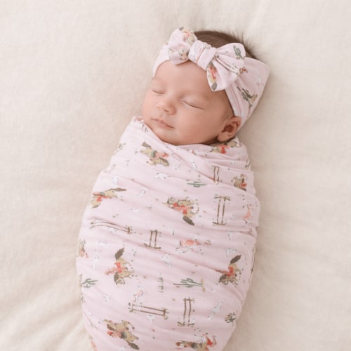 Little Cowgirl Swaddle Gift Set