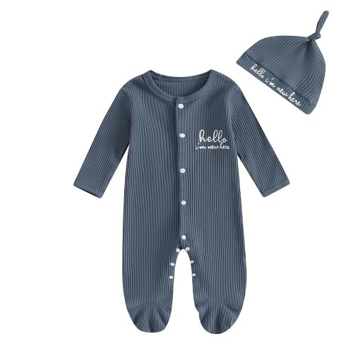 MERSARIPHY Newborn Baby Boy Girl Clothes Hi I'm New Here Coming Home From Hospital Outfits Gender Neutral One Piece Romper
