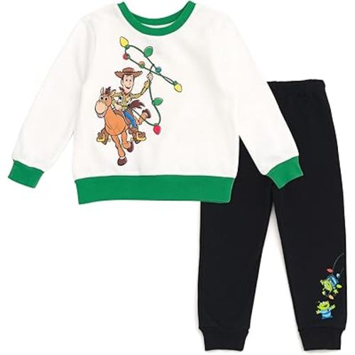 Disney Christmas Halloween Fleece Sweatshirt and Jogger Pants Outfit Set Newborn to Big Kid Sizes (Newborn - 14-16)