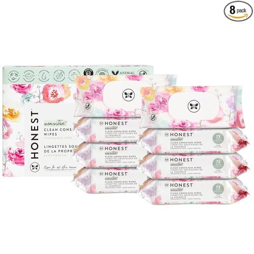 The Honest Company Hypoallergenic Multi-Use Baby Wipes for Sensitive Skin, Rose Blossom, 576 Count