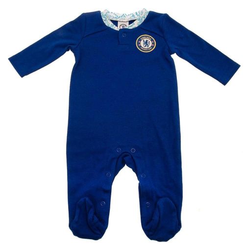 Chelsea FC Baby Crest Long-Sleeved Sleeper, Royal Blue/White, 9-12 Months