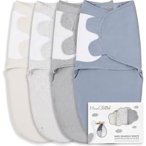 Mama Cheetah Baby Swaddle Sack 3-6 Month, Organic Cotton Swaddling Sleep Sack, Infant Swaddle Blanket, Swaddle Wrap for Large Babies, Easy Swaddles for Girl, 4-Pack