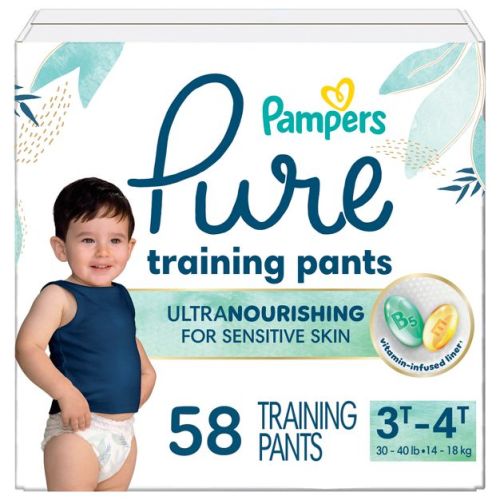 Pampers Pure Protection Training Underwear - Baby Shark - Size 3T-4T - 58ct: Hypoallergenic, Paraben-Free, Tear Away Sides