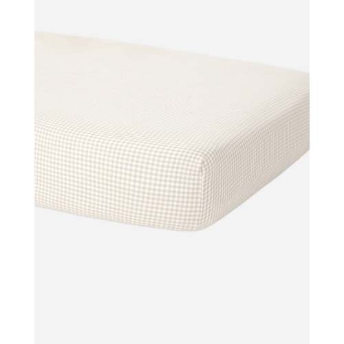Bamboo Crib Sheet Oat Gingham