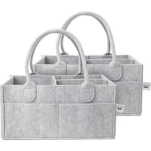 Mr. Pen- Baby Diaper Caddy Organizer, 2 Pack, Gray, Baby Caddy Organizer with Handle, Compact Size, Collapsible & Portable