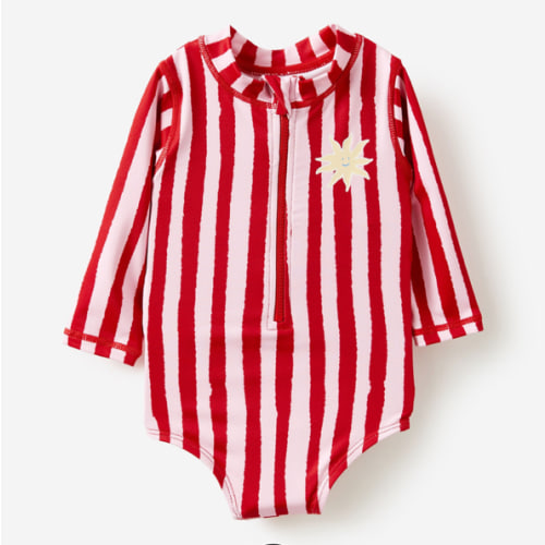 Lucy Long Sleeve Ruffle Back Swimsuit