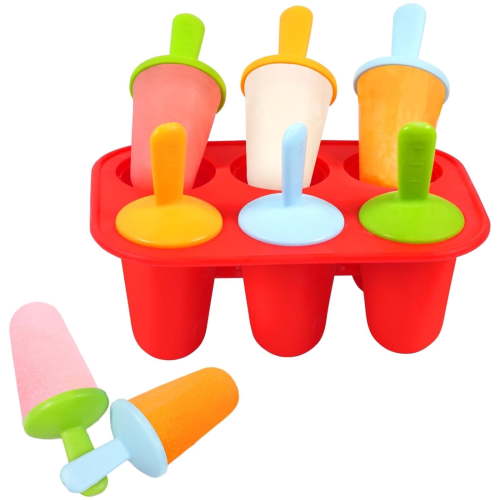 Kanecdo Popsicles Molds Silicone, 6 Pieces BPA-Free Ice Pop Mold, Reusable  Toddler Popsicle Molds with Sticks, Homemade Small Popsicle Mold for Kids (Red)