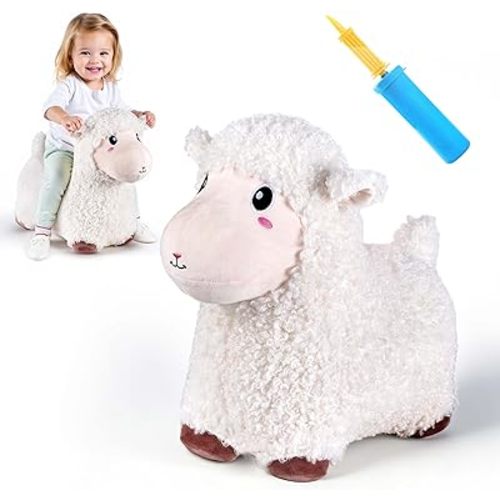 Bouncy Pals Sheep Hopping Horse, Toddler Girl Inflatable Farm Animal Hopper