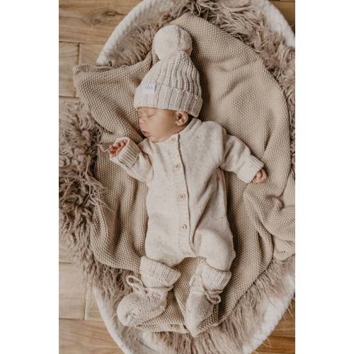 Newborn Romper Beanie Bundle Outfit - Speckled