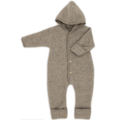 Hooded wool fleece overall