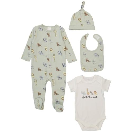Light Grey Baby Cotton 4 Piece Starter Pack | Best&Less™ Online