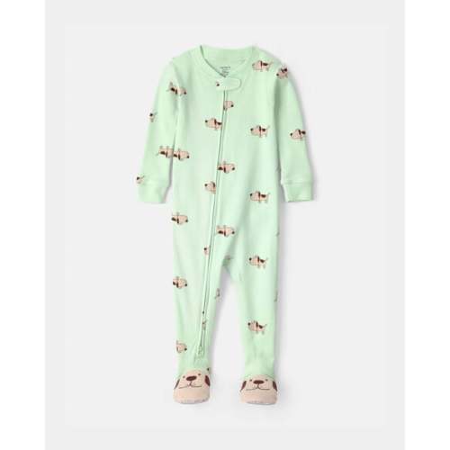 Baby Puppy 100% Cotton Snug Fit 1-Piece Pajama - Green | Carter's