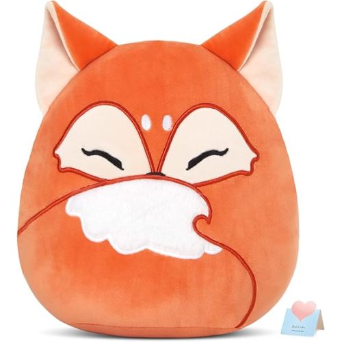 Glow Guards 12-Inch Red Fox Plush Pillow Cute Fox Stuffed Animal Soft Plush Toy Stuffed Animals Birthday Gift for Boys Girls Kids