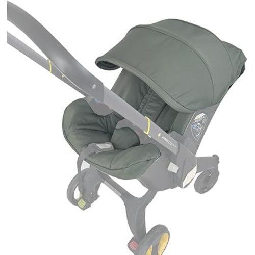 Stroller Accessory Washing Kit Textile Set, Colorful Canopy & Water Resistance Soft Cushion Compatible with DOONA CAR SEAT Strollers (Desert Green)