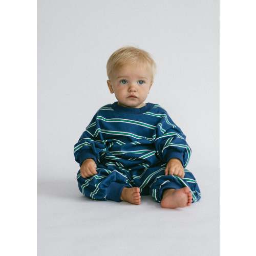 Baby Lightweight Striped Jumpsuit in Blue | Fostered Collection
