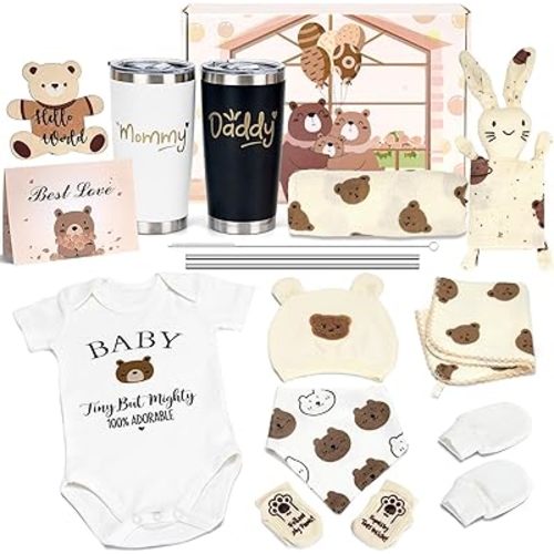 16pcs Gender Reveal Gift, Baby Shower Gifts and Pregnancy Gift for New Parents, New Mom Care Package, First Time Moms Gift Box, New Mom Gift for Expecting Mom, Baby Welcome Box, Newborn Gift Set