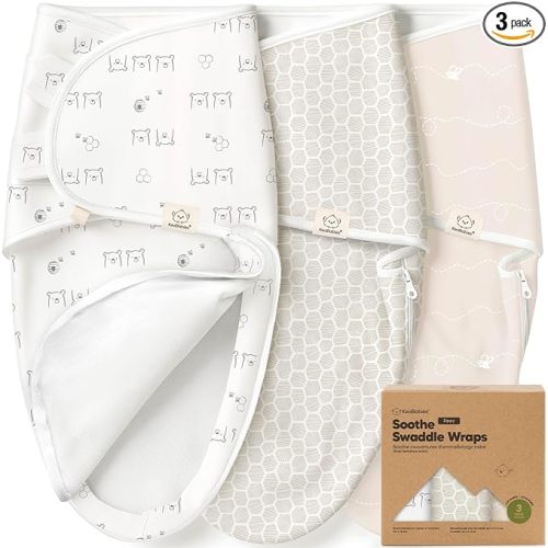 KeaBabies Newborn Swaddles with Zippers - 3-Pack Baby Swaddle Sleep Sacks 0-3 Months, Infant, Baby Girls, Boys, Soft & Durable Sleep Sack Newborn, Easy Diaper Change Swaddling Blanket (Bumbly, OS)