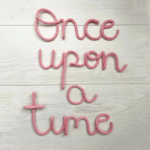 Once Upon a Time Sign Nursery Decor Once Upon a Time wire Wall Sign Decor for Reading Corner Kids Room Family Bookshelf Home Décor Birthday Present DIY Decoration (Once Pink)