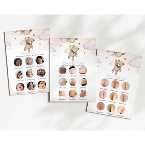 Editable Gender Neutral Bear Baby Shower Game Bundle We Can - Etsy