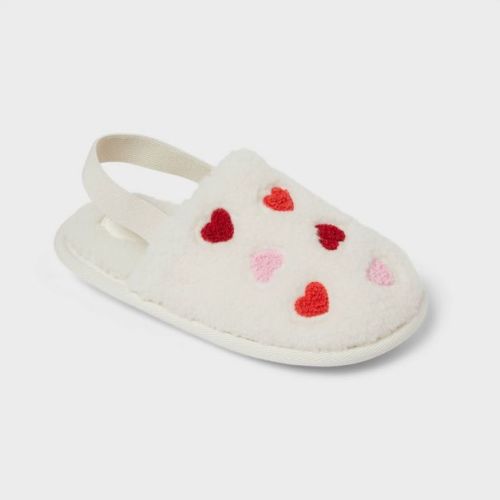 Kids' Nova Valentine Hearts Scuff Slipper - Cat & Jack™ Ivory