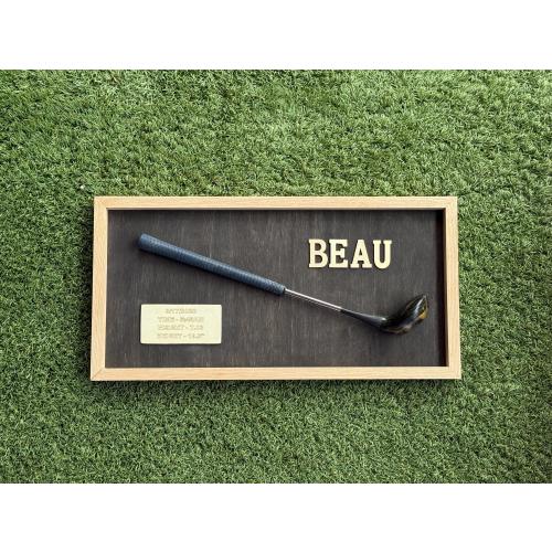 Vintage Golf Club Newborn Baby Wall Art Gift: With Laser Engraved Birth Stats