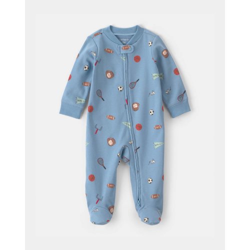 Baby Boy Sports Snug Fit Sleep & Play Pajamas - Blue | Carter's