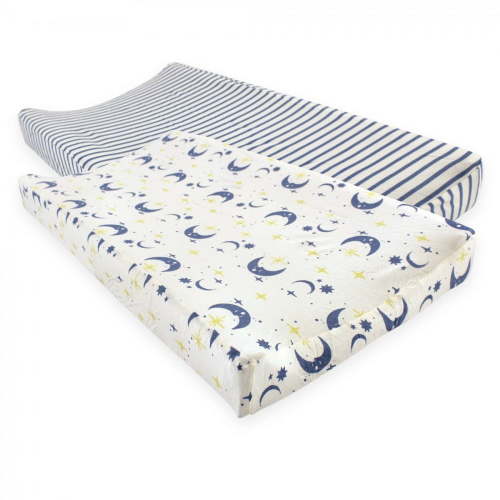 Touched by Nature High Quality Organic Cotton Changing Pad Cover, Moon, 2 Count