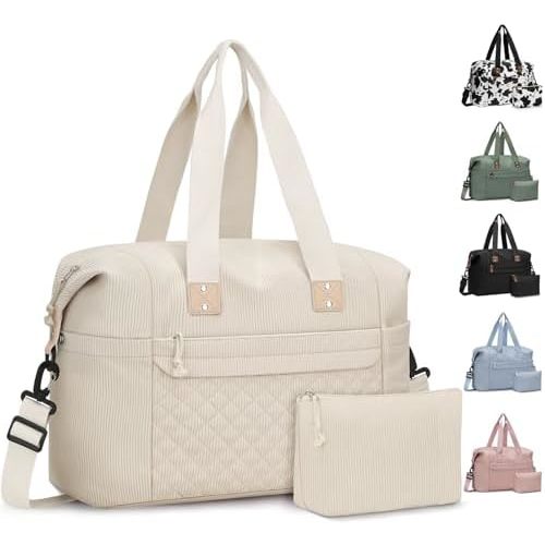 Pritent Travel Duffle Bag, Waterproof Weekender Overnight Hospital Bags for Women Men with Toiletry Bag Lightweight Carry on Personal Item Duffle Gym Bag for Travel, Airplanes, Sports