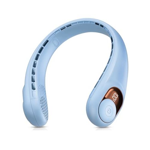 Neck Fan, Personal Fan with LED Indicator, USB-C Charging, Long-Lasting 5200mAh Battery, Hands Free Bladeless Fan with 3 Adjustable Speeds & Ultra-Quiet, Ideal for Home, Travel & Outdoor
