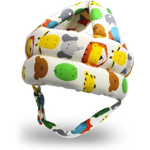 REFLYAWAY Baby Head Protector Baby Helmet for Crawling Walking, No Bumps Safety Head Adjustable Protective Cap for Walking, Playing (Animals)