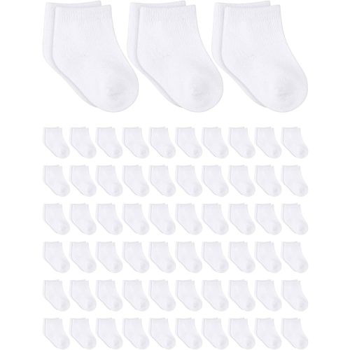 Jecery 60 Pairs Newborn Baby Socks Bulk, Infant Anklets Unisex Cotton