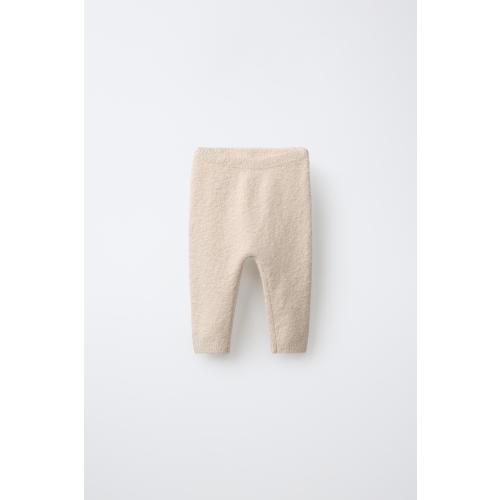 EMBROIDERED BEAR KNIT PANTS - Light beige | ZARA United States
