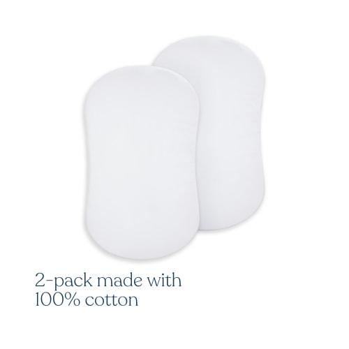 HALO - BassiNest Fitted Sheet 100% Organic Cotton | 2-Pack White