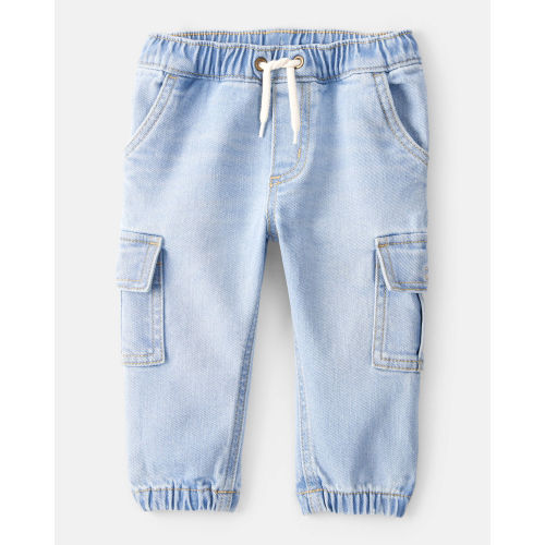 Baby Boy Pull-On Denim Cargo Joggers - Light Wash - OshKosh B'gosh | Carter's