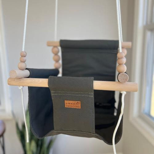 Thyme Baby Swing | Toddler Swing | Fabric Swing | First Birthday Gift | Indoor Swing | Neutral Decor | Minimalist Nursery Decor