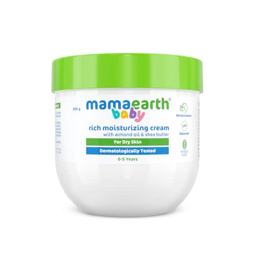 MAMAEARTH Rich Moisturizing Cream with Almond Oil & Shea Butter 7.05 Oz (200g)