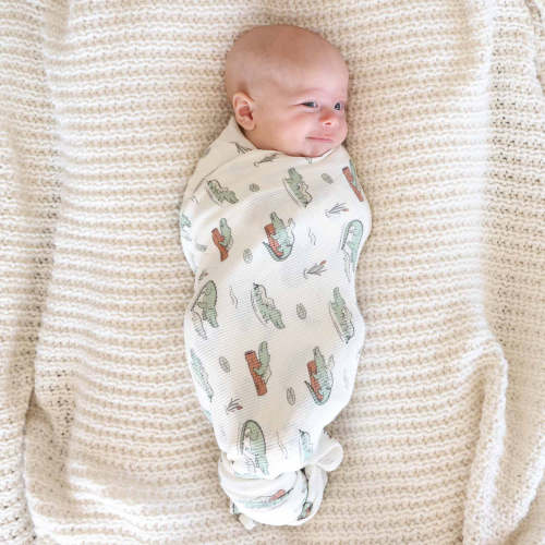Later Gator Bamboo Waffle Oversized Swaddle Blanket