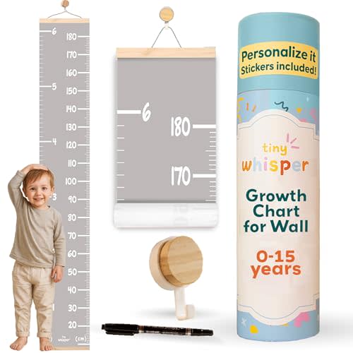 Height Chart for Kids Customizable Kids Height Wall Chart with Stickers, Marker & Hook Hanging Growth Chart Measurement for Wall Easy Installation for Baby Room Nursery and Playroom