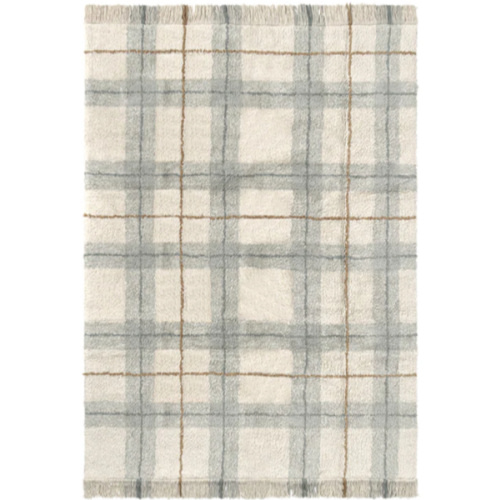 WASHABLE RUG TARTAN BLUE SAGE