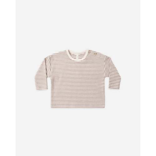 Long Sleeve Tee Cocoa Microstripe – Quincy Mae
