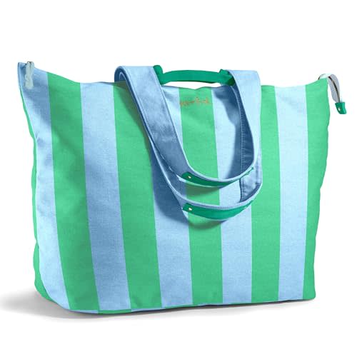 Fit & Fresh All The Things XL Tote Bag for Women, Beach Bag & Weekender | Zip Closure, 3 Interior Pockets, 1 Large Zip Pocket - Travel, Beach, Hospital, Laundry, Groceries, Moving & Ski Trips