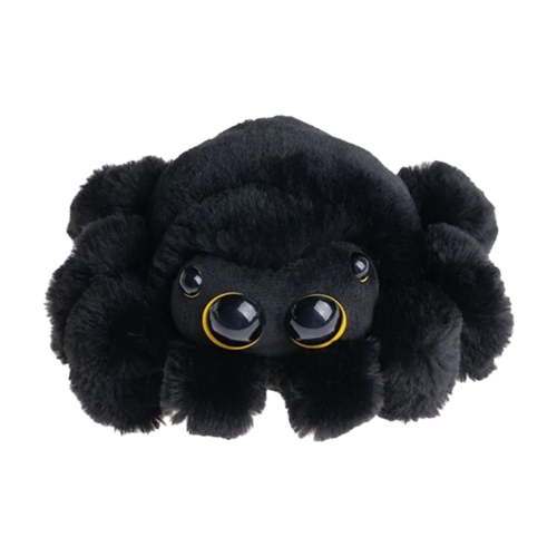 Spider Plush Toy 8.66 Inch Cute Jumping Spider Stuffed Animal Toy Plushies The Spider Lucas Plush Doll-Black B#00