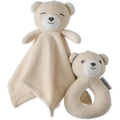 Snuggle + Shake - Baby Lovey Security Blanket Toy and Rattle Set Stuffed Animal for Newborn Babies​