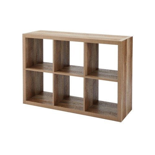 CANVAS Fraser 6-Cube Storage Organizer, Bookcase/Bookshelf, Light Oak Finish