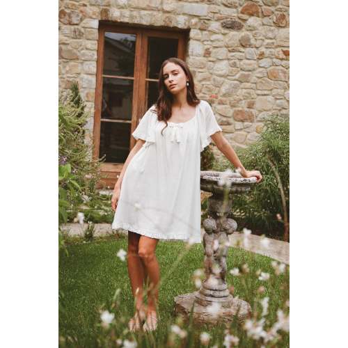 Betty Nightie - Lyocell Batiste - Off White – Piyama USD