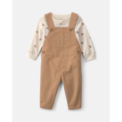 Baby Boy 2-Piece Football Long-Sleeve Overall Set - Brown/Cream | Carter's
