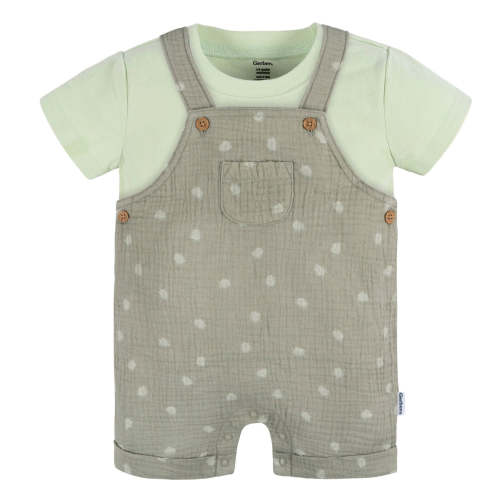 2-Piece Baby Neutral Palms Cotton Gauze Overall Romper and T-Shirt Set – Gerber Childrenswear